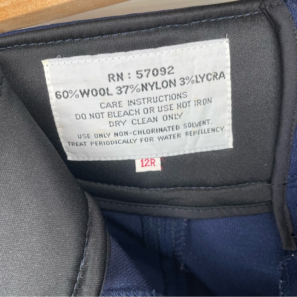 FERA Ski Snowboard Pant Wool Blend Stirrup Size 12R Navy Blue EUC Vintage - Picture 8 of 8